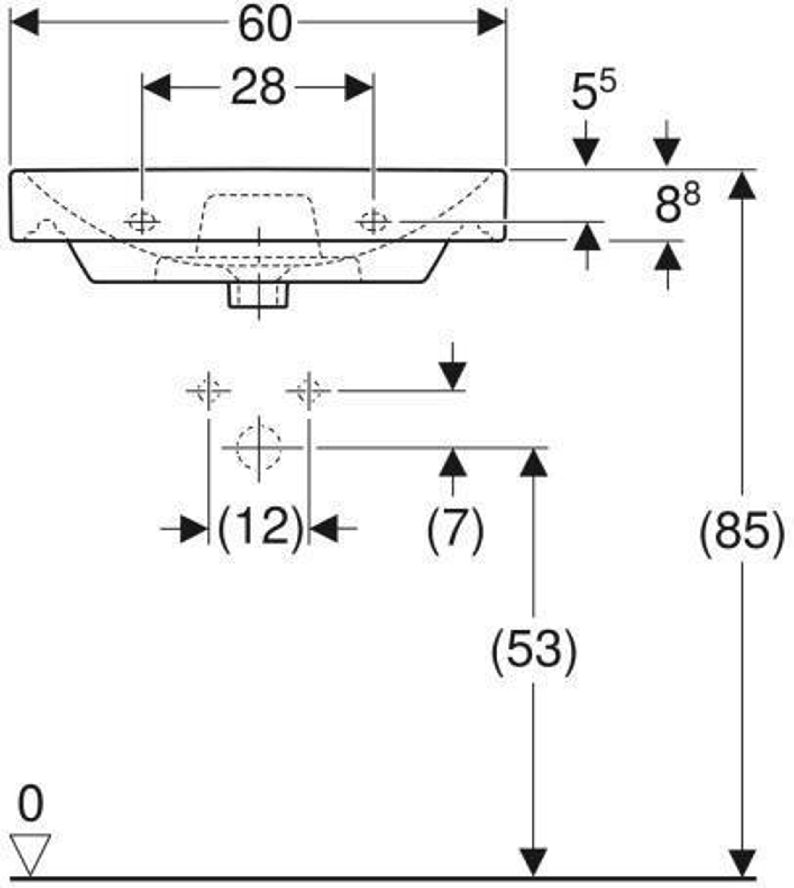 Geberit Waschtisch SMYLE Square mit Hahn