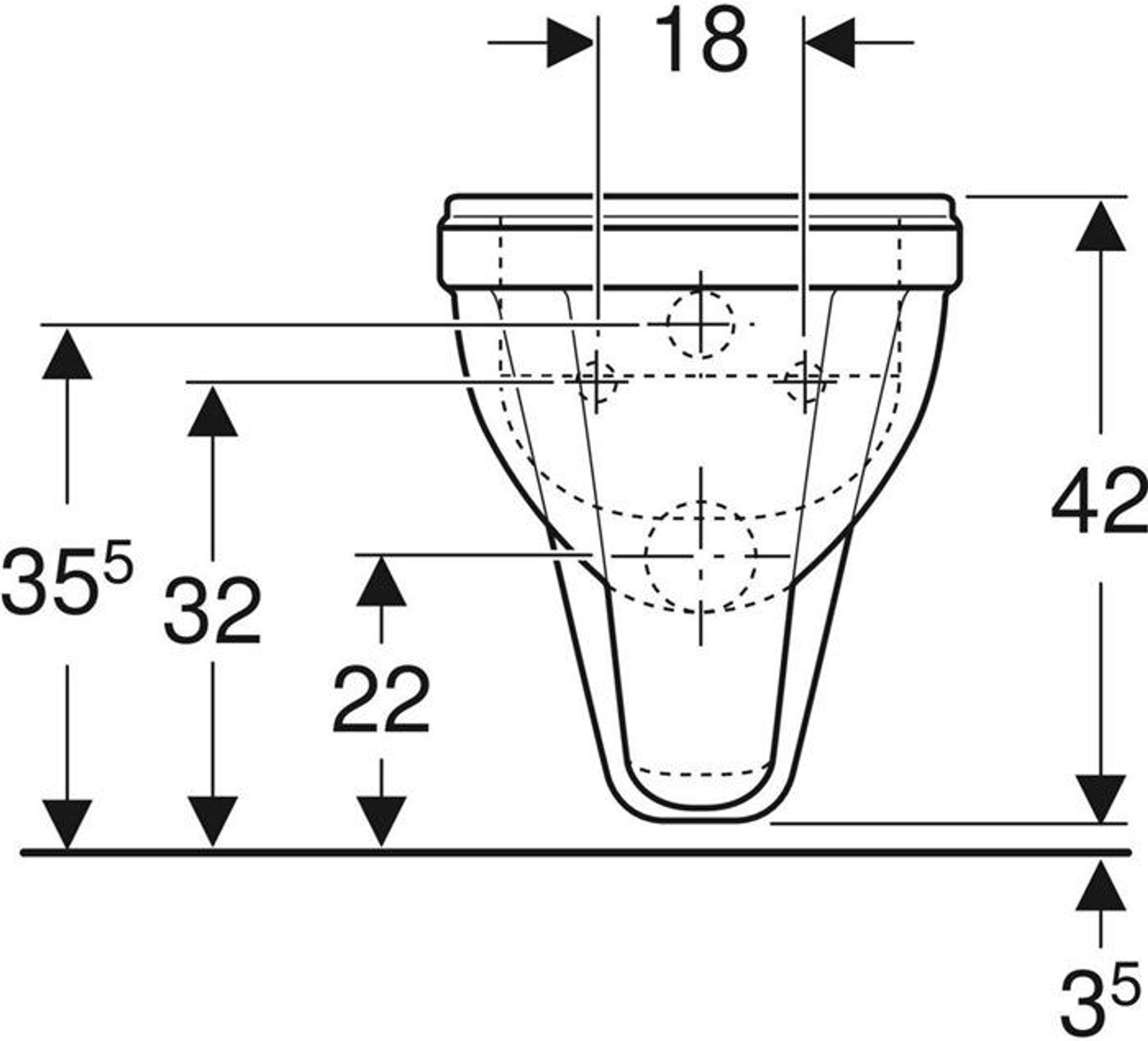 Geberit Wand-Tiefspül-WC RENOVA COMFORT