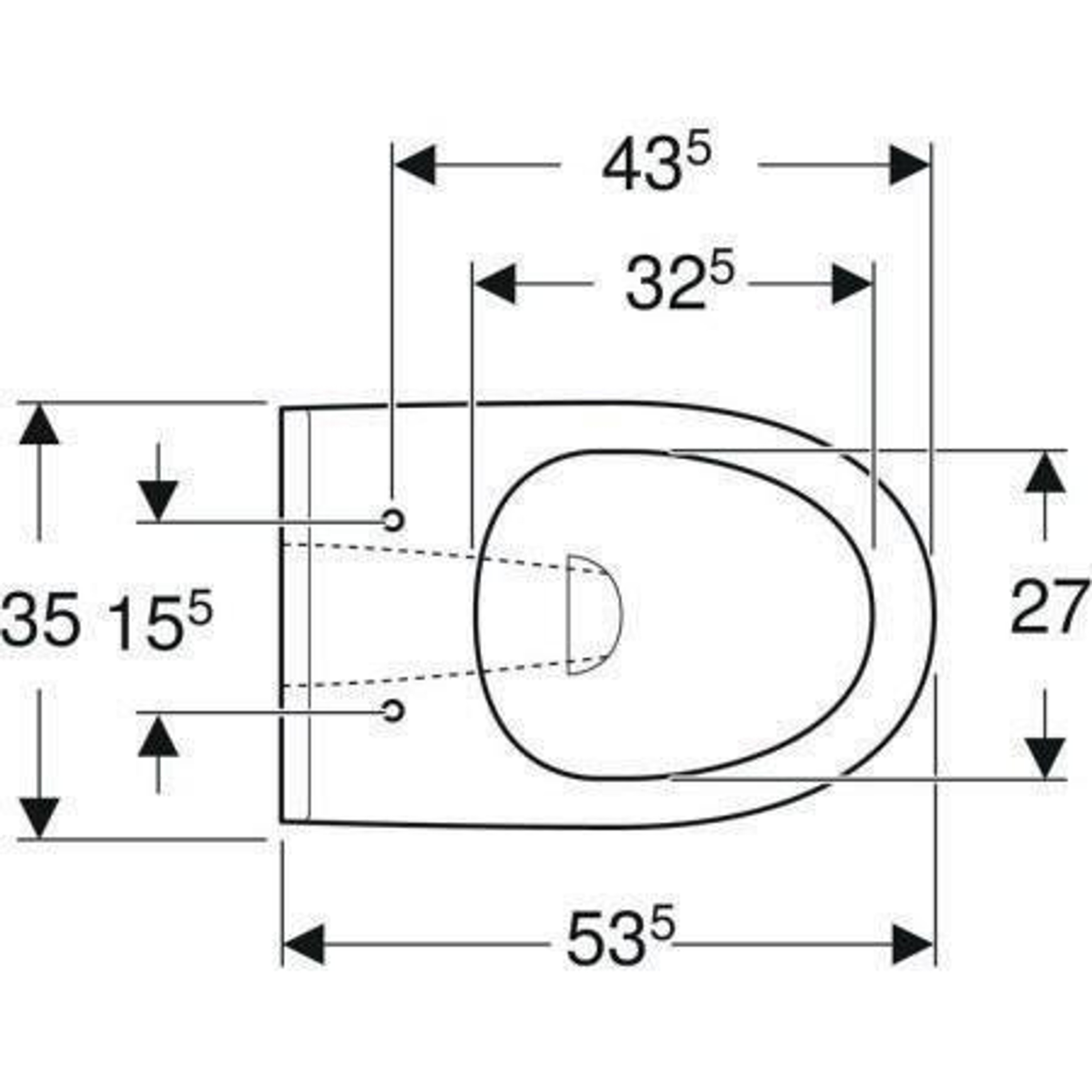 Geberit Wand-Tiefspül-WC RENOVA COMFORT