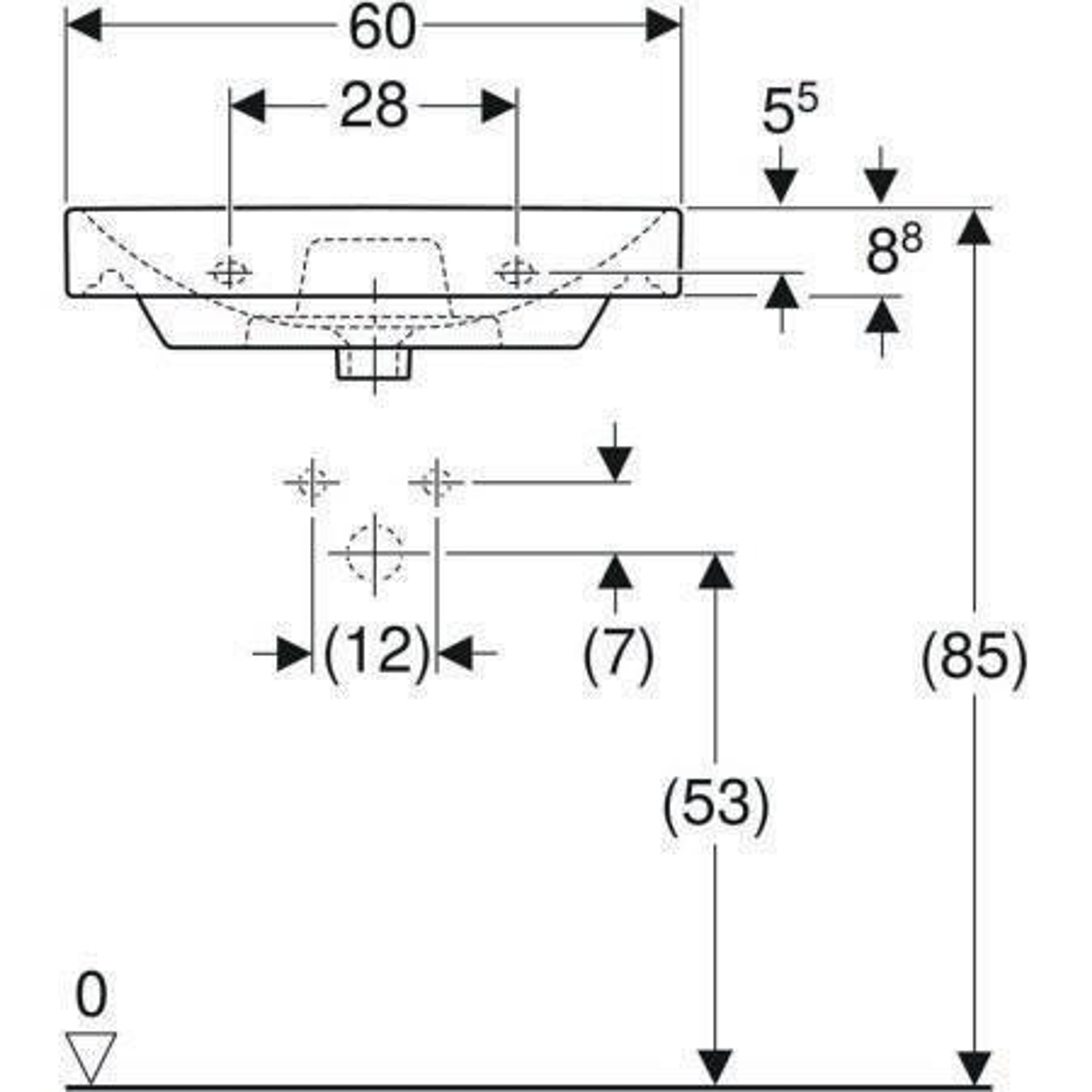 Geberit Waschtisch SMYLE Square mit Hahn