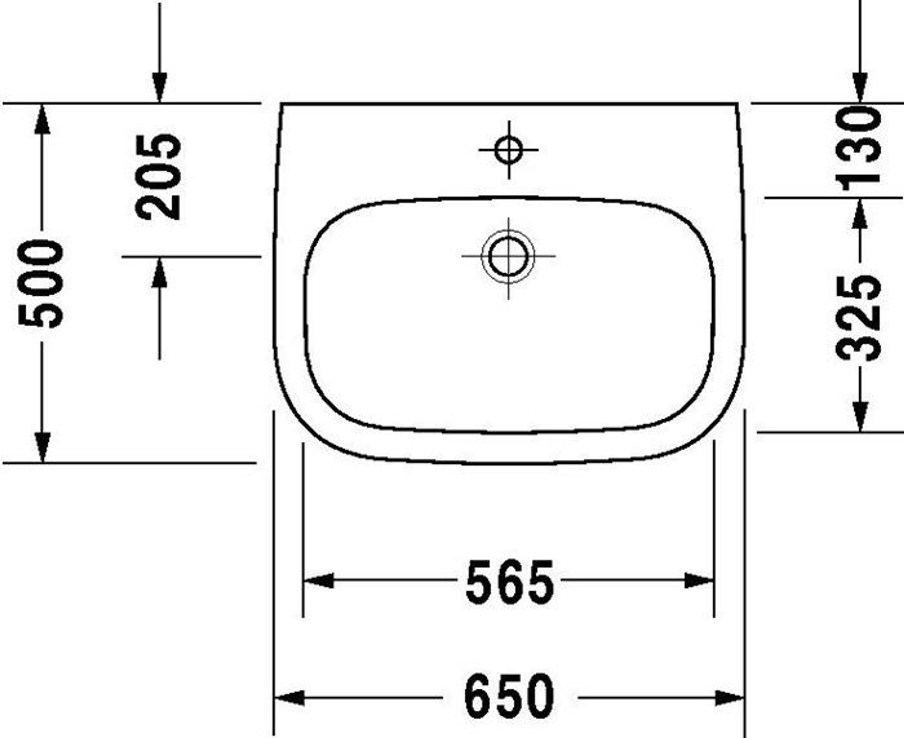 Duravit Waschtisch D-CODE MED o ÜL m HLB